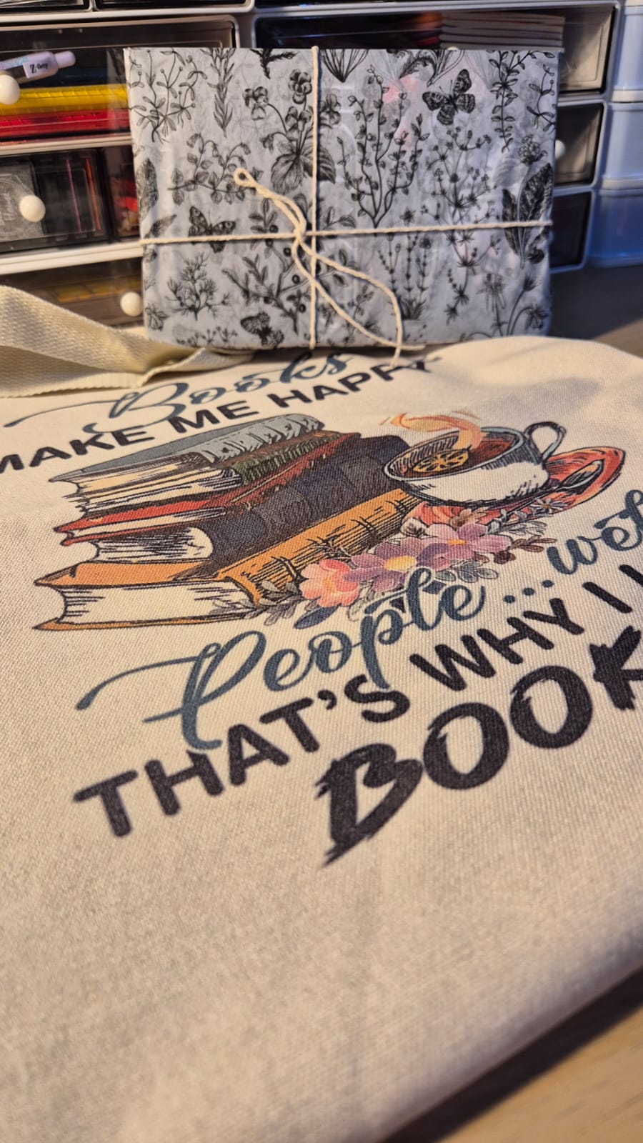 Bookish Tote Bag & Blind Date with a Book - Books Make Me Happy