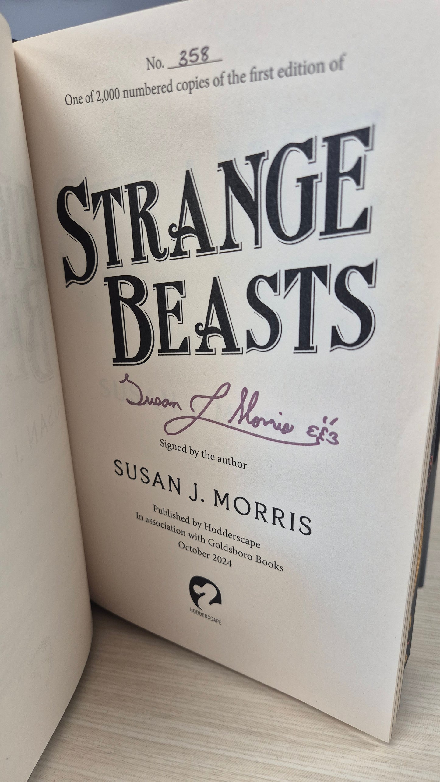 Strange Beasts - Susan J Morris - Signed First Edition