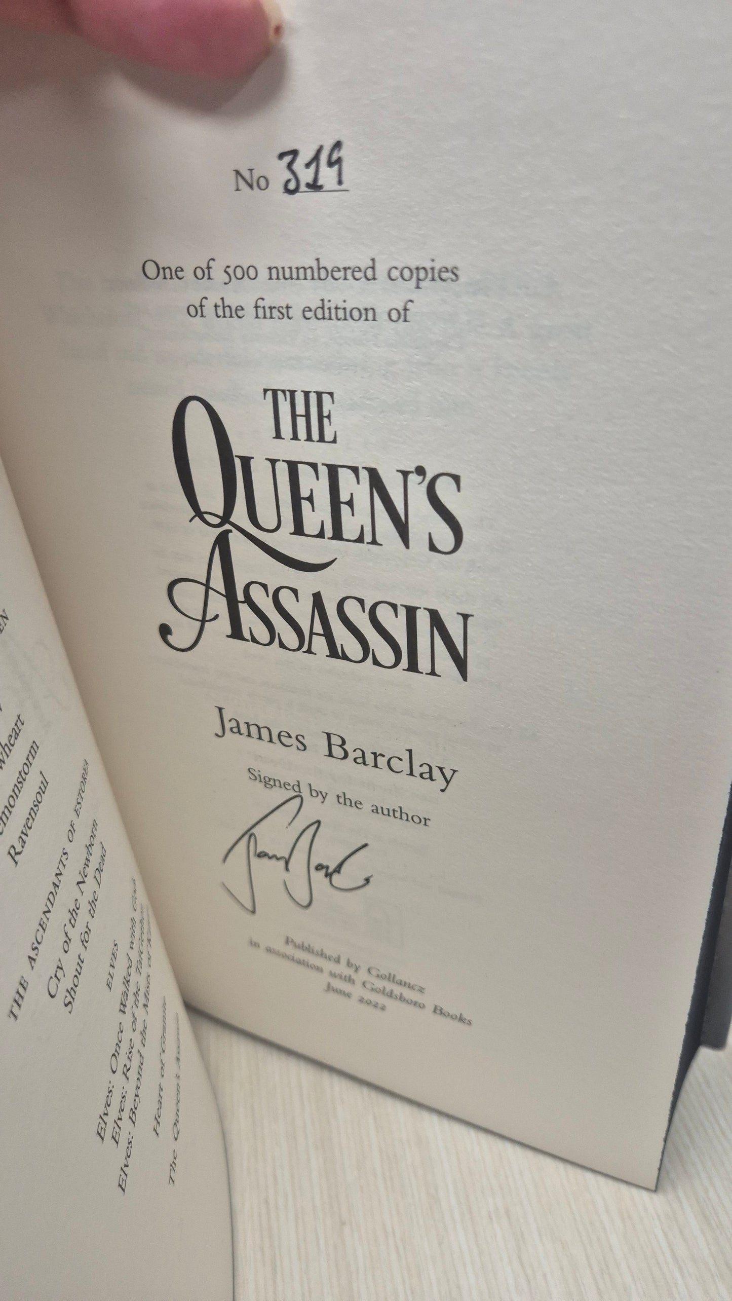 The Queen's Assassin - James Barclay - Signed First Edition