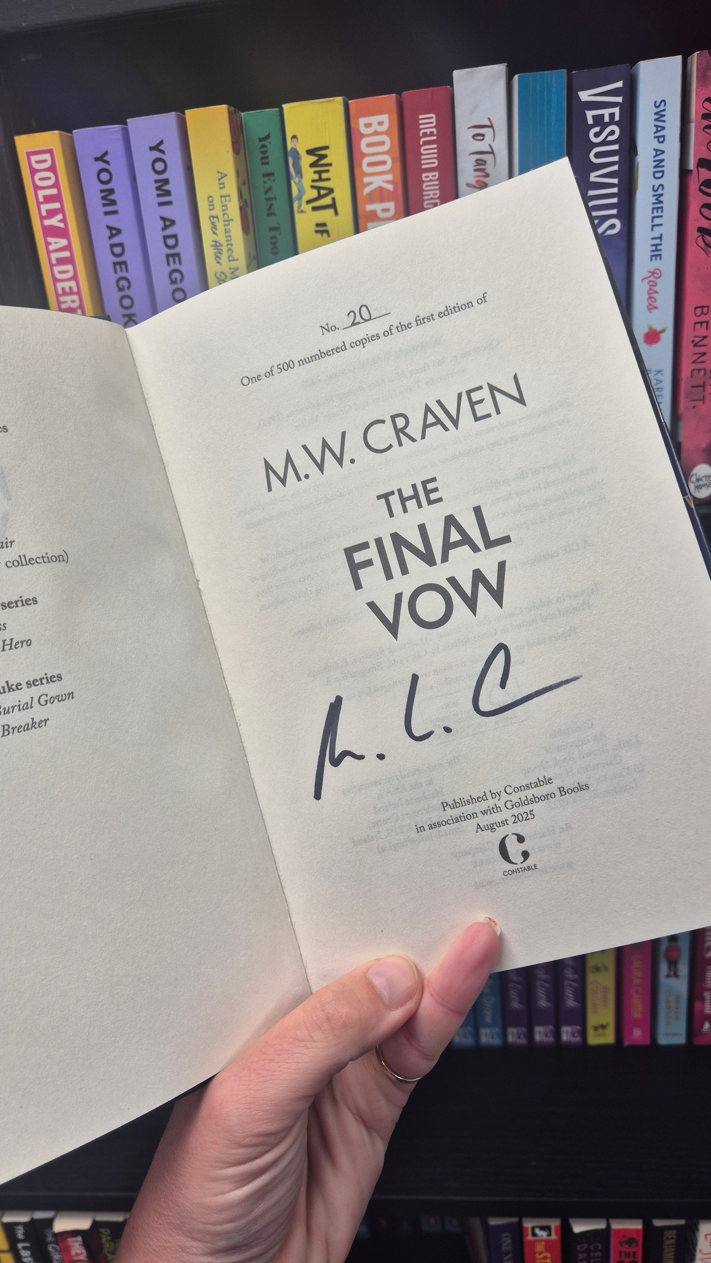 The Final Vow - MW Craven - Signed First Edition- Goldsboro Books