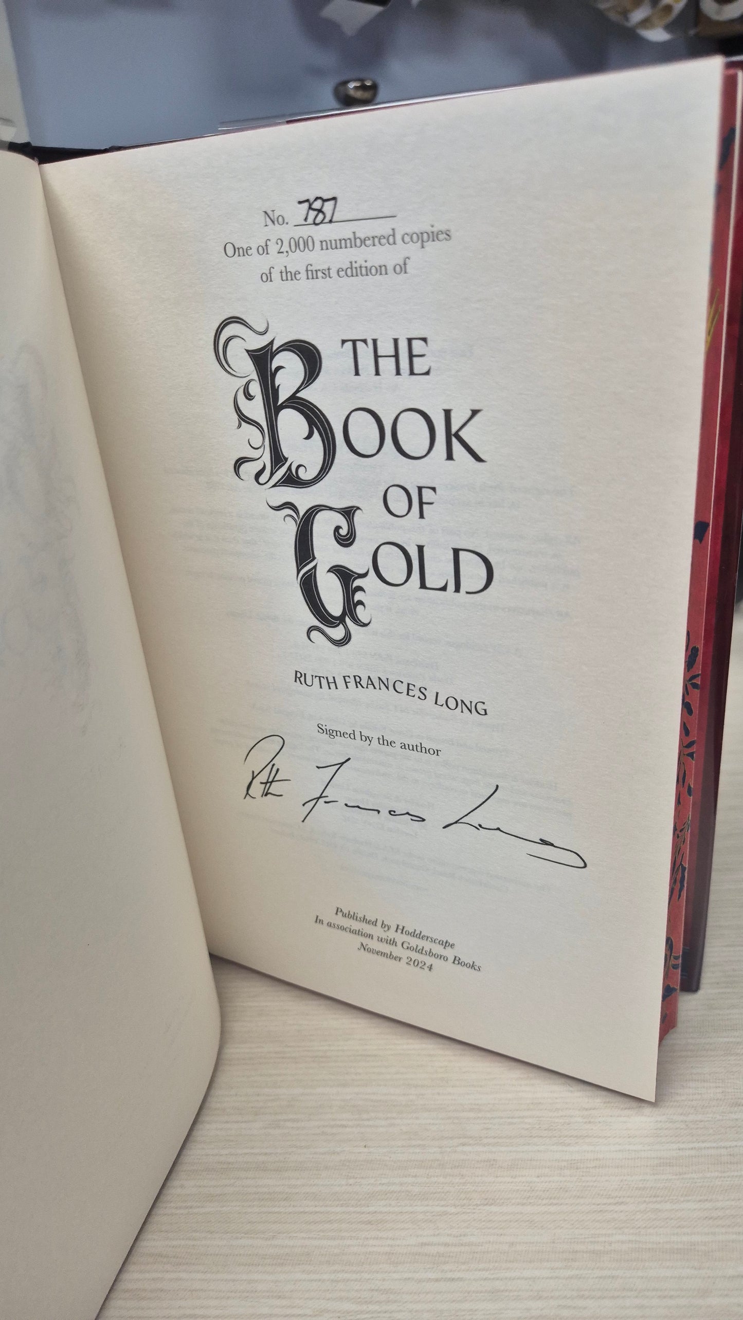 The Book Of Gold - Ruth Francis Long - Signed First Edition