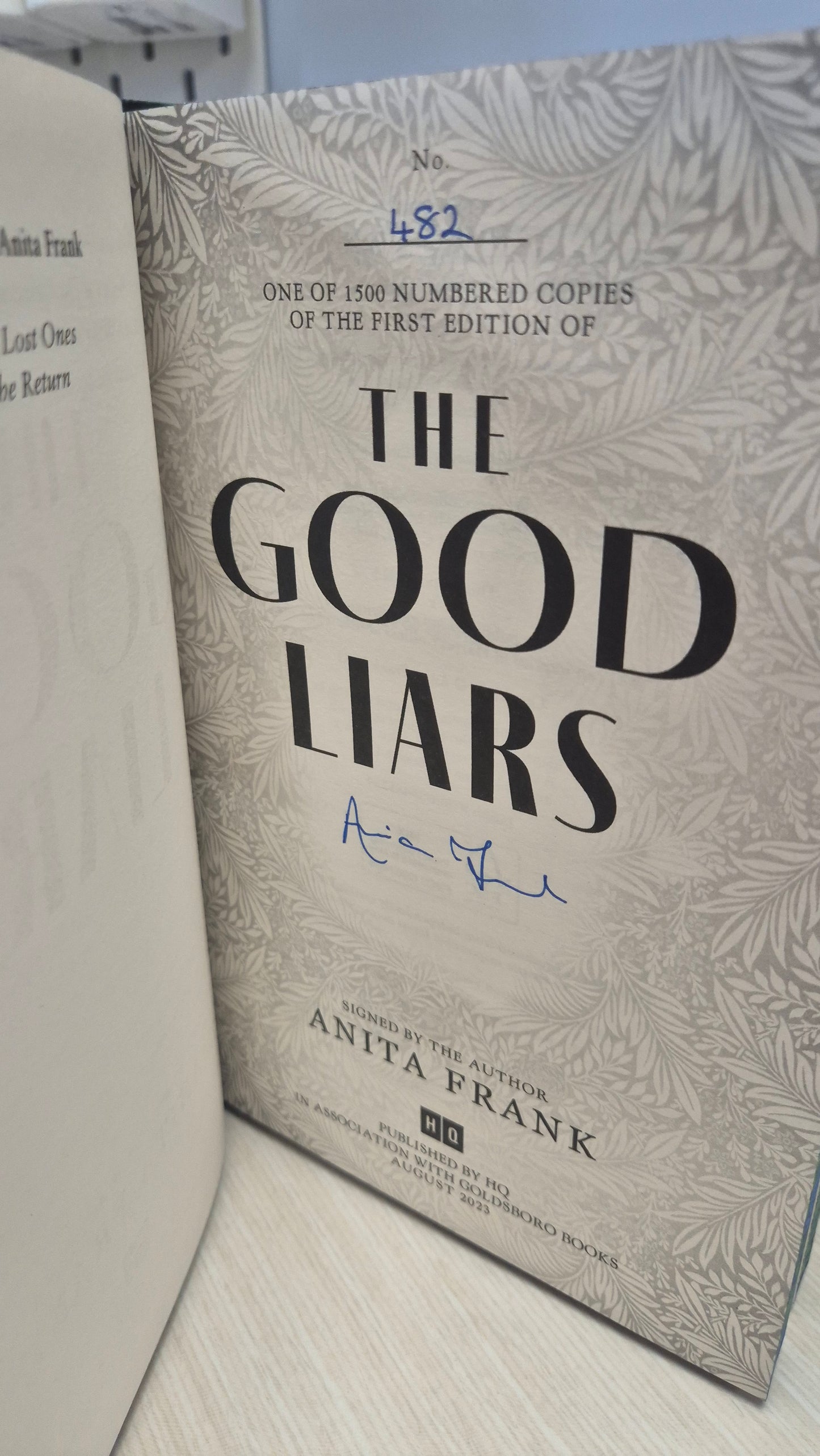 The Good Liars: Anita Frank - Signed First Edition - Goldsboro