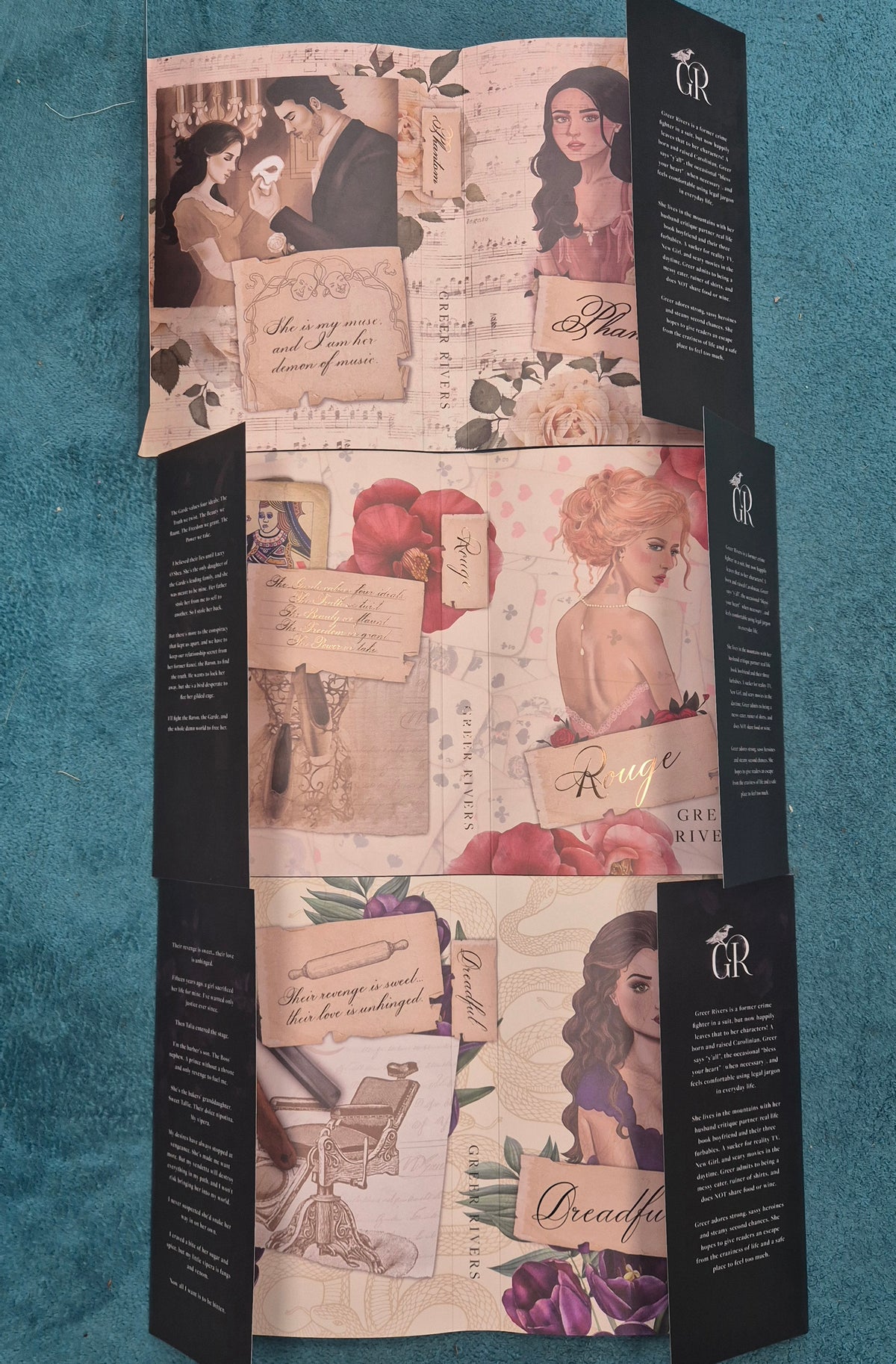 The Tattered Curtain Trilogy by Greer Rivers | Hand-Signed Special Edition Hardback Box Set | Rouge, Dreadful & Phantom