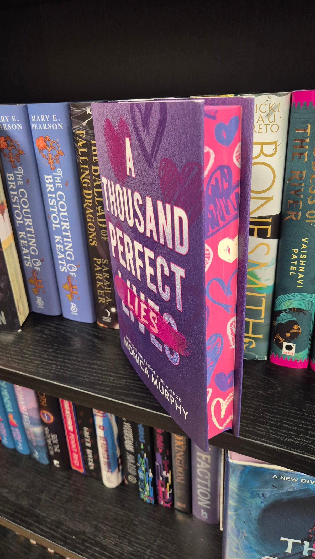 A Thousand Perfect Lies by Monica Murphy | Special Edition Hardback | Heart Sprayed Edges