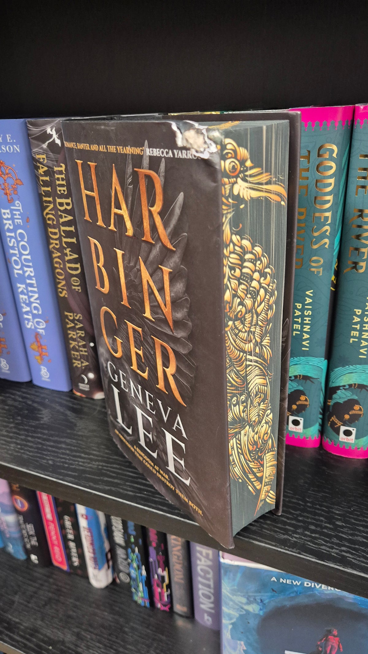 Harbinger by Geneva Lee | Special Edition Hardback | Gold Sprayed Edges | Damaged In Transit