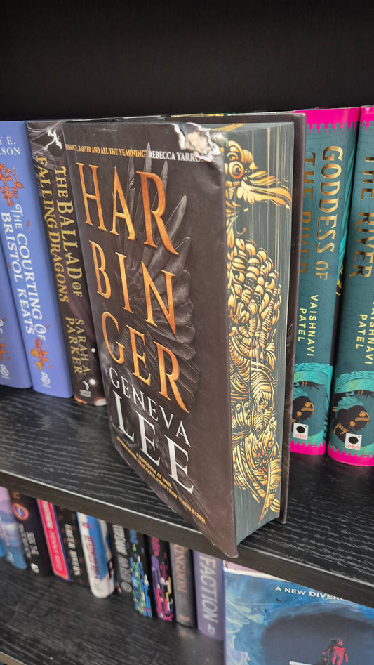 Harbinger by Geneva Lee | Special Edition Hardback | Gold Sprayed Edges | Damaged In Transit