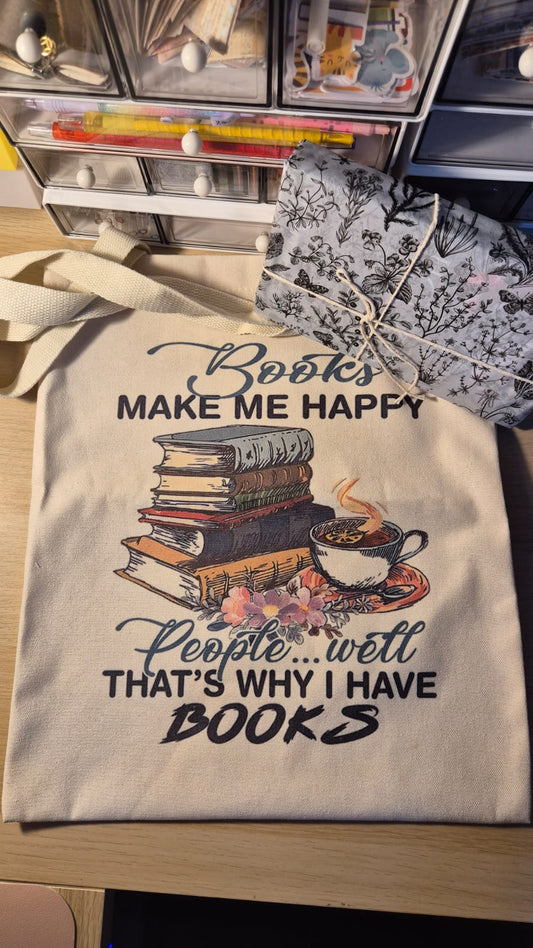 Bookish Tote Bag & Blind Date with a Book - Books Make Me Happy