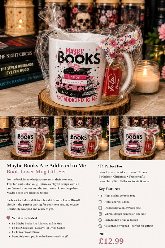 "Maybe Books Are Addicted to Me" Mug Gift Set