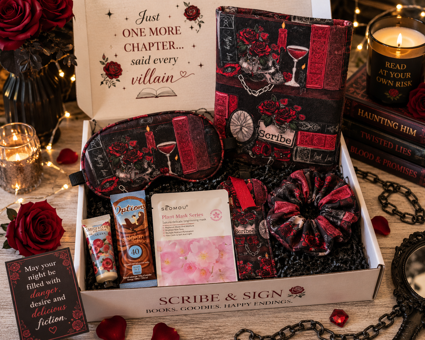 Bedtime Bookbox |The After Dark Night In | Handmade Dark Romance Book Box 🥀🖤