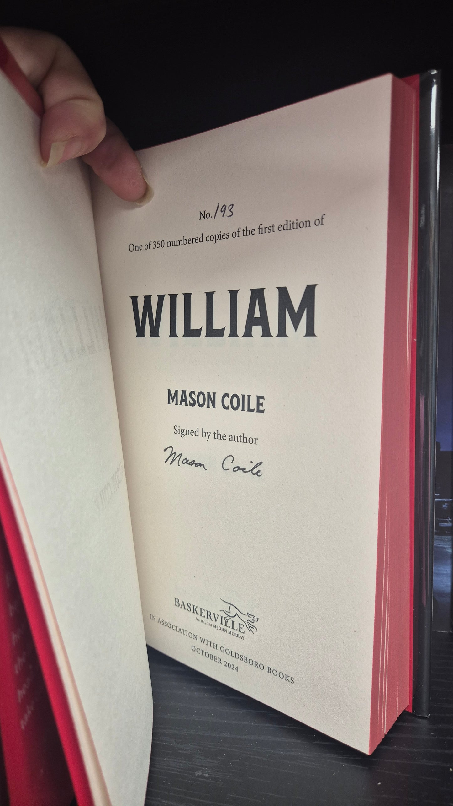 William: Mason Cole - Goldsboro Books Signed First Edition