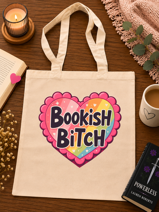 🌈📚 Bookish Bitch Cotton Tote Bag 📚🌈