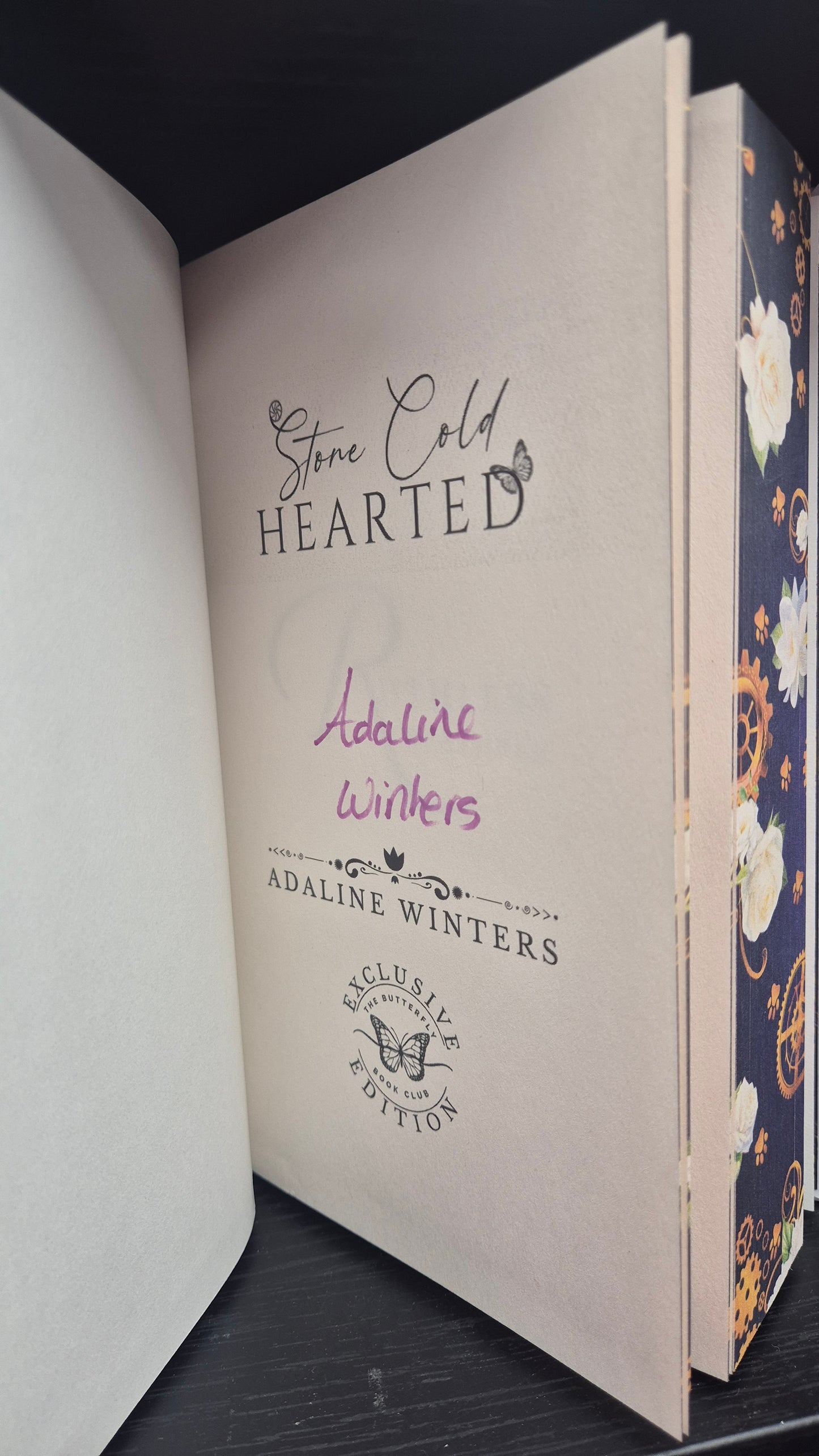 Stone Cold Hearted- Adaline Winters - Butterfly Bookclub - Signed