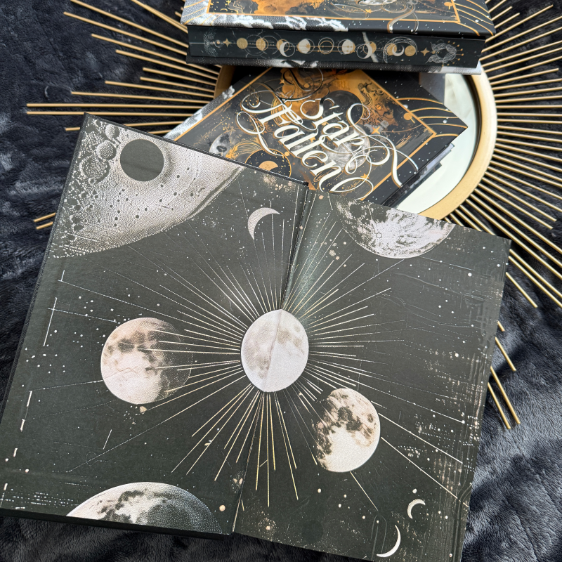 Starfallen celestial illustrated endpapers